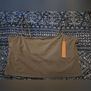 SKIMS Gunmetal Fitted Crop Camisole